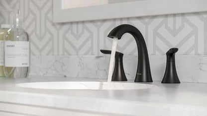 Pfister Weller Bathroom Sink Faucet, 8-Inch Widespread, 2-Handle, 3-Hole, Matte Black Finish, LG49WR0B