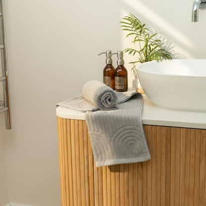 Decorative Hand Towels Set of 2 - Soft Boho Cotton for Bathroom or Kitchen