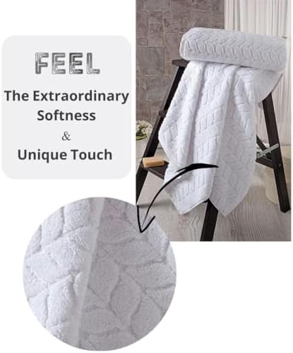 BAGNO MILANO Turkish Cotton Bath Towels, Hand Towels - Soft Plush Jacquard Collection - Highly Absorbent Towel Set (Grey, Bath Sheet 35x70)