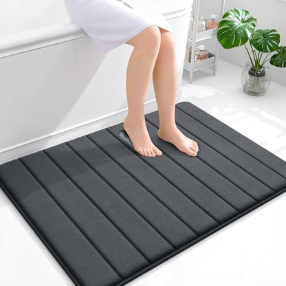 OLANLY Memory Foam Large Bath Mat 40x32, Super Soft Absorbent Bathroom Rugs