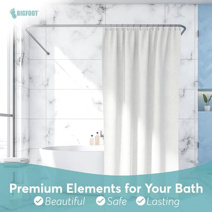 BigFoot Shower Curtain Hooks, Stainless Steel, Rust-Resistant, Easy Install