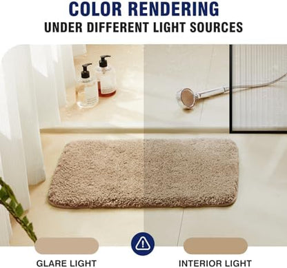 TECHMILLY Super Soft Shaggy Bathroom Rugs, Absorbent Thick Non Slip Microfiber Bath Rugs, Quick Dry Machine Washable Bath Mat for Bathroom Floor, Bathtub and Shower 17"x24"