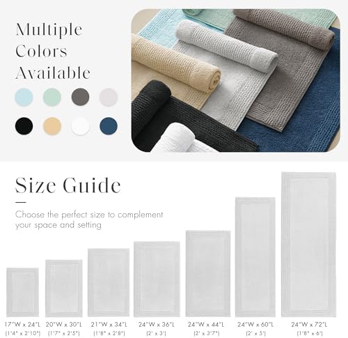 Madison Park Splendor Reversible 100% Cotton Tufted Bathroom Rug-3000 GSM Hotel Quality Luxurious Plush Medium Pile Bath Mat Absorbent, Quick Dry, Shower Room Décor, 21x34, Grey (Pack of 4)