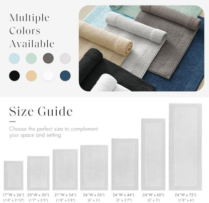 Madison Park Splendor Reversible 100% Cotton Tufted Bathroom Rug-3000 GSM Hotel Quality Luxurious Plush Medium Pile Bath Mat Absorbent, Quick Dry, Shower Room Décor, 21x34, Grey (Pack of 4)