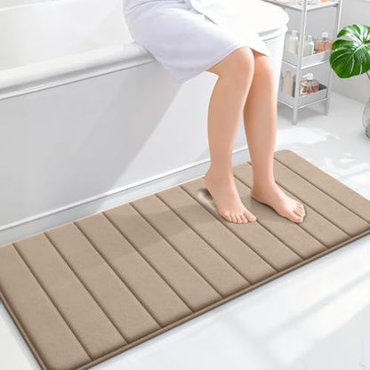 OLANLY Memory Foam Long Bathroom Rugs Runner 47x20, Super Soft Absorbent