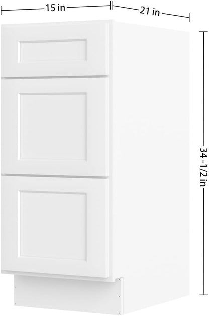Furinno Shaker Bath Vanity Cabinet Without Top, Ready to Assemble, 21 D x 15 W x 34.5 H, White