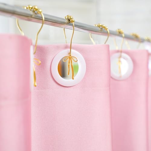 Maxdot 12 Pcs Gold Bow Knot Shower Curtain Hooks, Rustproof Metal Rings