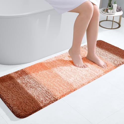OLANLY Bathroom Runner Rug 47x17, Extra Soft Absorbent Microfiber Bath Rugs