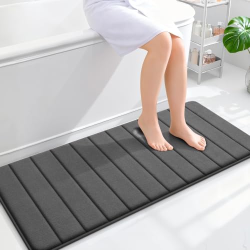 OLANLY Memory Foam Long Bathroom Rugs Runner 47x20, Super Soft Absorbent