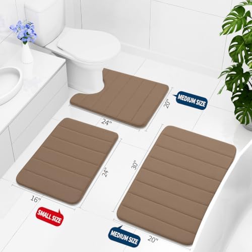 Buganda Memory Foam Bath Mat 24 x 16, Ultra Soft Absorbent Bathroom Rugs