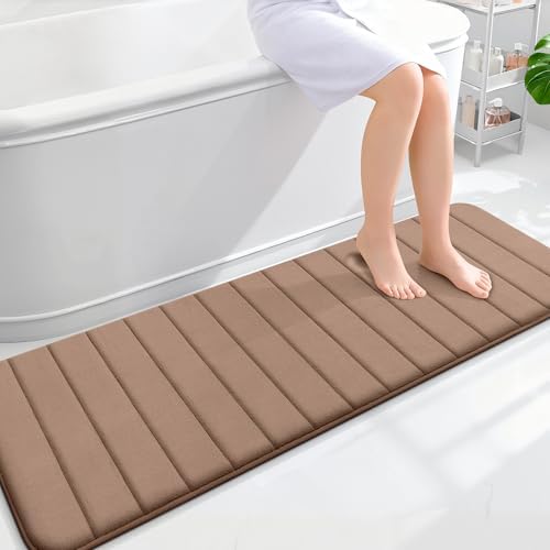 OLANLY Memory Foam Long Bathroom Rugs Runner 59x20, Super Soft Absorbent