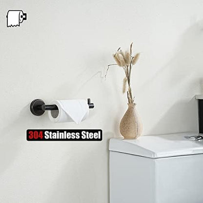 JQK Toilet Paper Holder Oil Rubbed Bronze, 5 Inch 304 Stainless Steel Thick 0.8mm Tissue Paper Dispenser for Bathroom, Hold Mega Rolls Wall Mount, TPH100-ORB