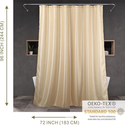 Champagne Gold Glitter Shower Curtain: Waterproof Washable, 96Lx72W
