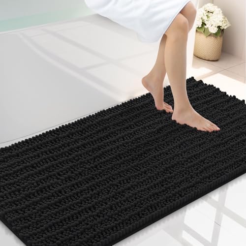 Smiry Bathroom Rugs 45X27, Extra Soft Rubber Backing Chenille Bath Mats