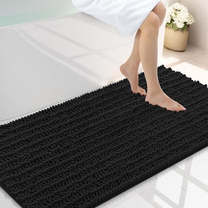 Smiry Bathroom Rugs 45X27, Extra Soft Rubber Backing Chenille Bath Mats