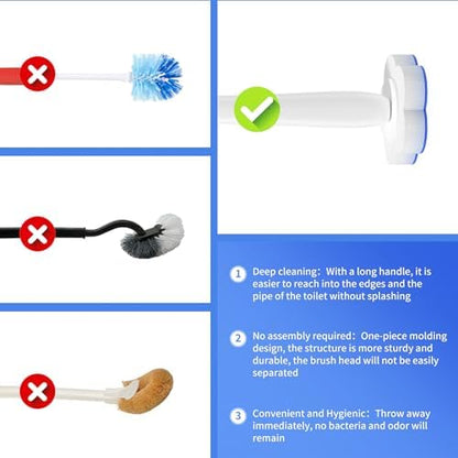 Topo Bear Disposable Toilet Bowl Brush with 40 Toilet Wand Refills, Toilet Bowl Cleaner Wands, Toilet Cleaning System Starter Kit