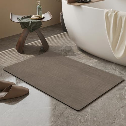 Mecko Bath Mat 16"x24",Ultra Thin Bathroom Rug fit Under Door Brown