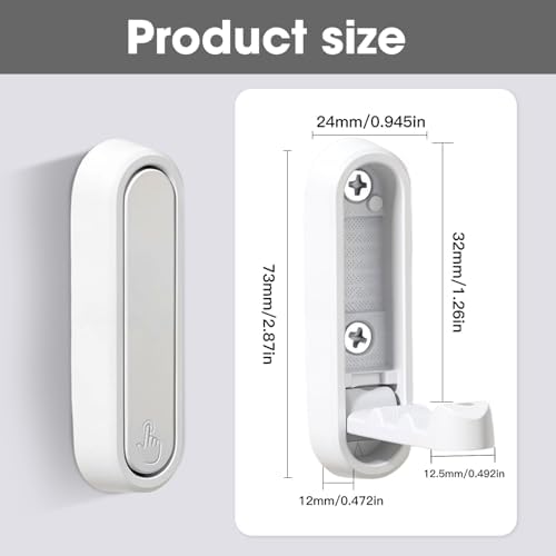 Dntorx Folding Wall Hooks, 2 Pack, White, Zinc Alloy, Heavy Duty Coat Hooks