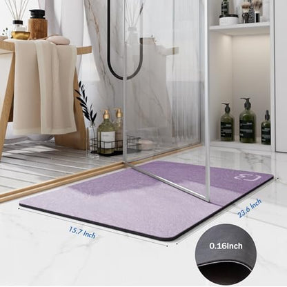 RUERYA Dark Grey Bathroom Rugs Stone Bath Mats for Bathroom,15.7"x23.6"