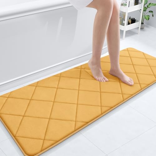 OLANLY Memory Foam Bath Mat 59x20, Ultra Soft and Absorbent Bathroom Rugs