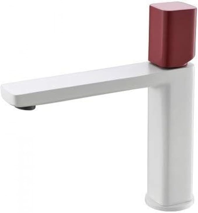 Basin Faucet Bathroom Sink Mixer Tap Brush Gold Chrome Black Red Fashion Water Copper-Black(White Red)