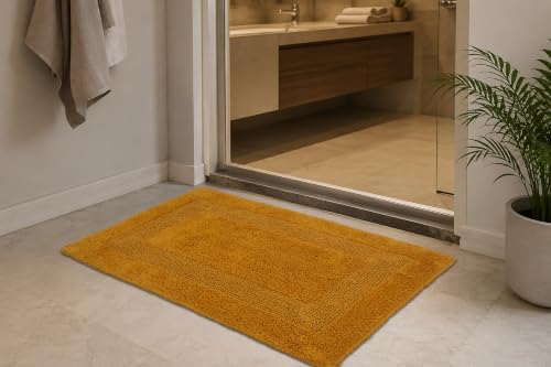 COTTON CRAFT Bath Rugs - 2 Pack Large 20x30 Plush Bath Mats - Golden Rod