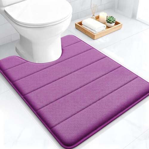 OLANLY Memory Foam Toilet Rugs U Shaped 24x20, Super Soft and Absorbent
