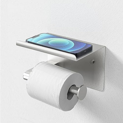 GLNLQ Brushed Nickel Toilet Paper Holder Wall Mount, Fits Mega Rolls Size