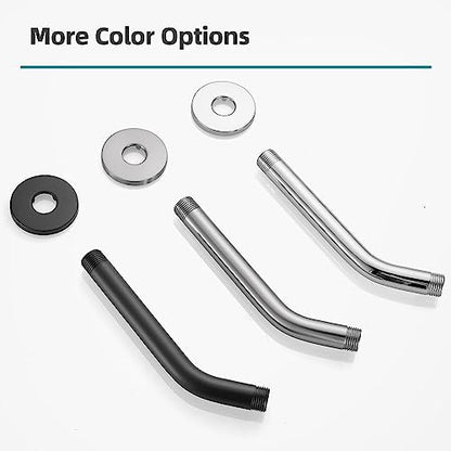 Cobbe Shower Arm with Flange and Teflon Tape, 6-Inches Wall Mounted Shower Pipe Arm 304 Stainless Steel Extension for Fixed Shower Head, Brushed Nickel