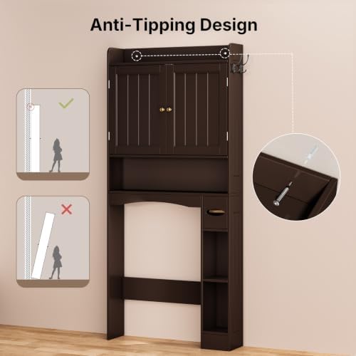Ahomly Over The Toilet Storage Cabinet, 32.3" W, Grey