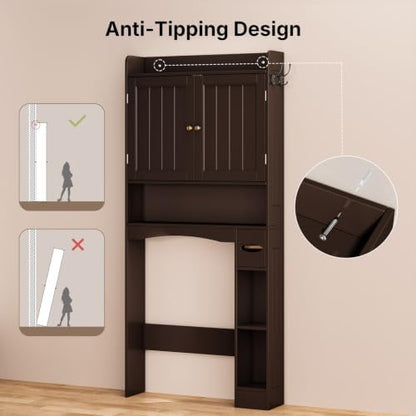 Ahomly Over The Toilet Storage Cabinet, 32.3" W, Grey