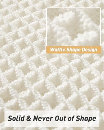 AMOAMI Bathroom Rugs, Bath Mat, Bath Rug, Non Slip Bathroom Mat, Quick Dry Bath Mat, 2' x 6', White