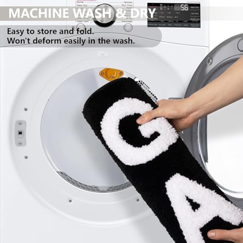 KOEXM Get Naked Bath Mat Black Bathroom Rugs 20" x 32" Non Slip