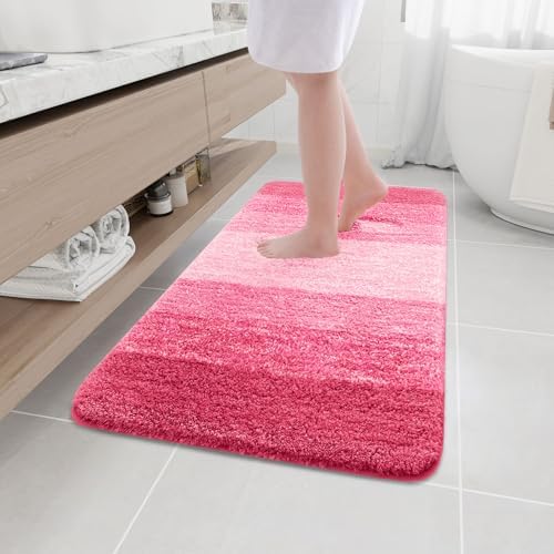Arotive Microfiber Bathroom Rugs, Shaggy Soft Absorbent Bath Rug, 44x24