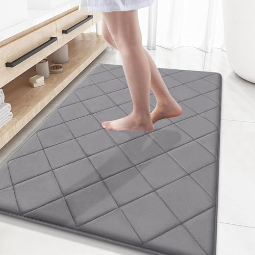 OLANLY Memory Foam Bath Mat 59x34, Ultra Soft and Absorbent Bathroom Rugs