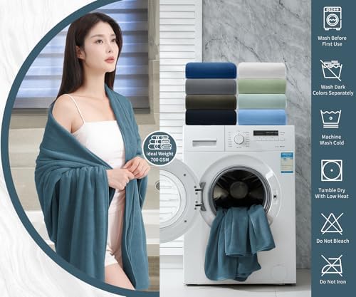 Extra Large Bath Sheet 4 Piece (35"x70")-Ultra Soft Oversized Bath Towel,Bath Sheet Set for Bathroom Hotel,Highly Absorbent Quick Dry Shower Towel Set for Adults,Bathroom Towel-Turquoise