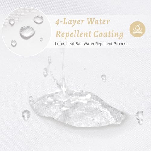 WONICY No Hook Linen Look Shower Curtain with Snap-in Liner, White, 71 x 86