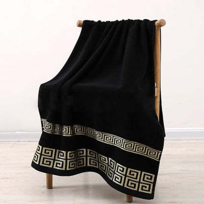 Highly Absorbent Embroidered Bath Towel Set of 3, 100% Cotton Bath Towels