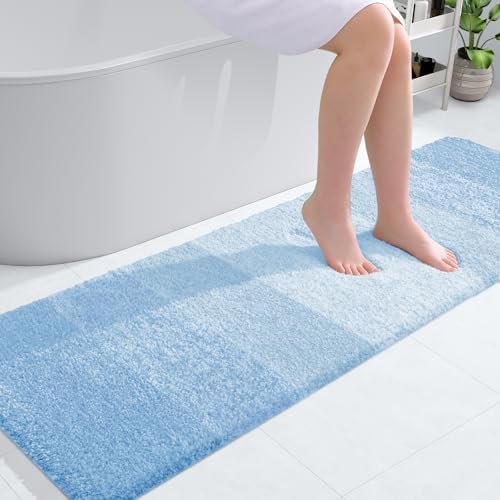 OLANLY Bathroom Runner Rug 59x20, Extra Soft Absorbent Microfiber Bath Rugs