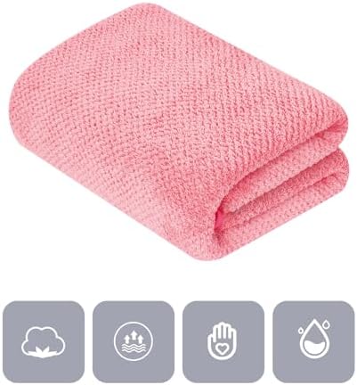 MaopaoBeauty Microfiber Bath Towel Set Pack of 2, 35 x 70 Inches - Light Thin Quick Drying Highly Absorbent Bath Towel for Bath, Fitness, Yoga, Travel, Sport and Shower (2PCS Hot Pink)