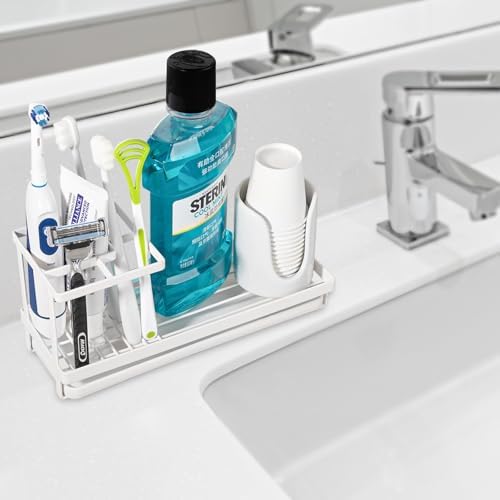 Toothbrush Holders Toothpaste Organizer Bathroom Accessories, White