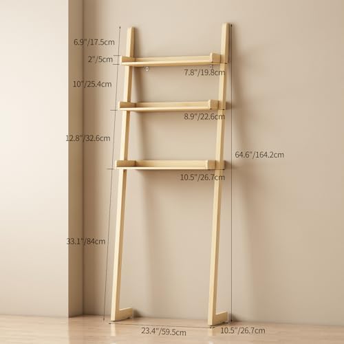 3-Tier Bathroom Over Toilet Storage for Small Space (Natural)