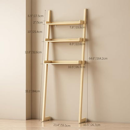 3-Tier Bathroom Over Toilet Storage for Small Space (Natural)