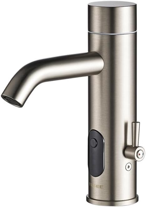 Bathroom Sink Faucet with Manual and Automatic Dual Option Function, Brushed Nickel, TS-5303N
