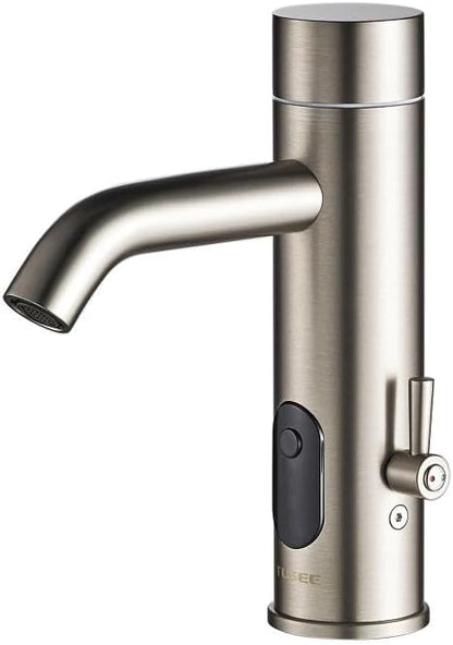 Bathroom Sink Faucet with Manual and Automatic Dual Option Function, Brushed Nickel, TS-5303N
