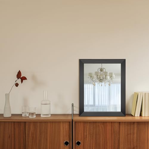 Ruomeng Rectangular Wall Mirror 16" x 20" Framed Mirror for Bathroom Black
