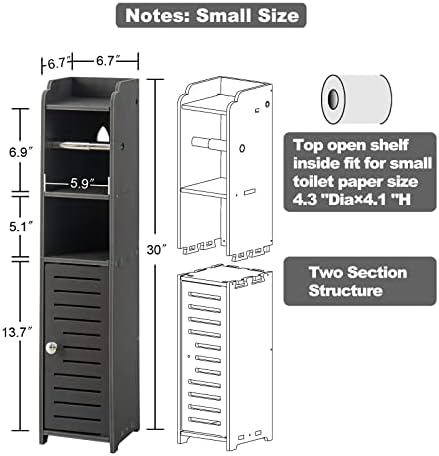 AOJEZOR Toilet Paper Holder Stand: Holds 4 Rolls for Small Bathroom Renters