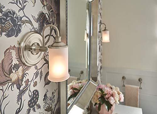 Moen YB6461BN Belfield 1-Light Dual-Mount Bath Bathroom Vanity Fixture with Frosted Glass, Brushed Nickel