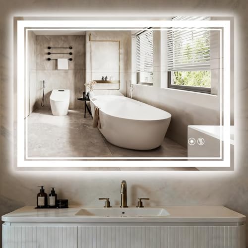 40x28 Bathroom Mirror, LED Mirror for Bathroom, Fogless