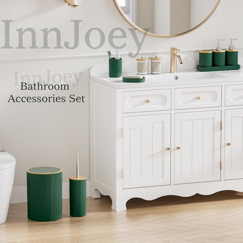 10PC Bathroom Accessories Set - Dark Green Bathroom Decor Sets